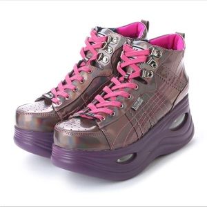 YOSUKE Womens Metallic Platform Sneakers Sz 7